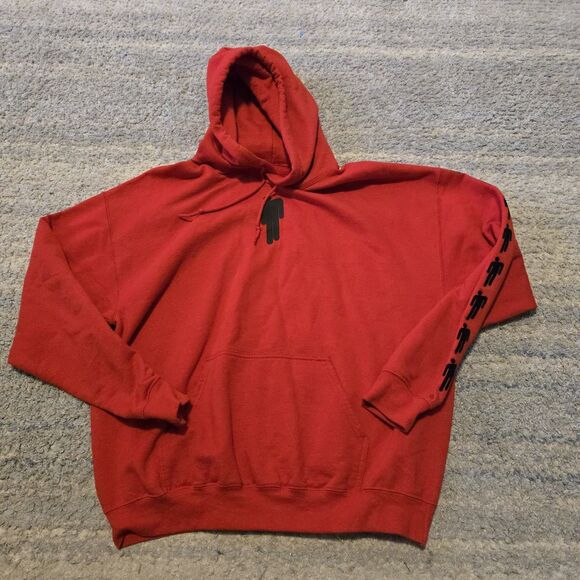 Billie Eilish Red Hoodie Large Unisex Pullover Official Merch Graphic Sleeve - Picture 1 of 6